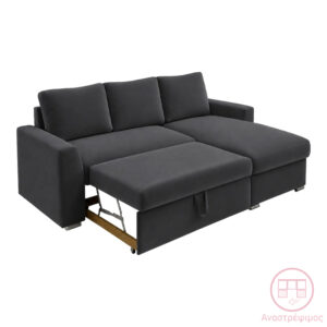 165 000018 1 Βelle Argos The Classic reversible corner sofa bed anthracite fabric 236x164x88cm