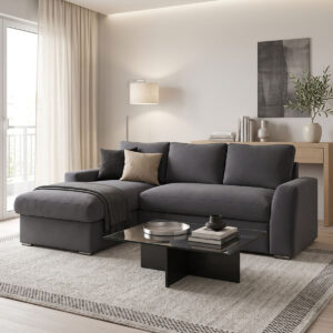 Βelle Argos The Classic reversible corner sofa bed anthracite fabric 236x164x88cm