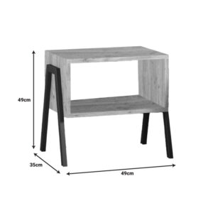 197 000264 3 Taffa Argos The Classic bedside table with black metal legs in sonoma shade 49x35x49cm