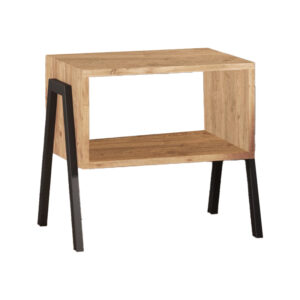Taffa Argos The Classic bedside table with black metal legs in sonoma shade 49x35x49cm