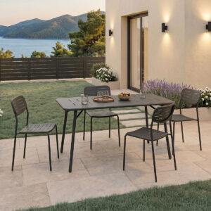 Moraja Deraby Ι Argos The Classic set of 5 pieces black metal 140x80x72cm