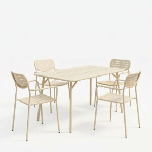 200 001683 1 Moraja Deraby Argos The Classic set of 5 pieces cream metal 140x80x72cm
