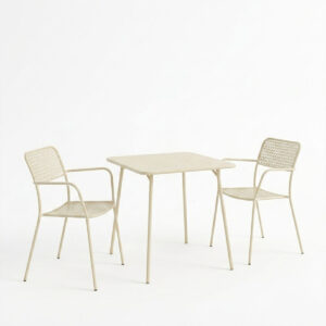 200 001693 1 Moraja Federal Argos The Classic set of 3 pieces cream metal 70x70x73cm