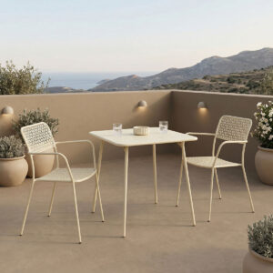 Moraja Federal Argos The Classic set of 3 pieces cream metal 70x70x73cm