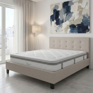 Bed with mattress Mago-Utopia Argos The Classic ecru fabric 150x200cm