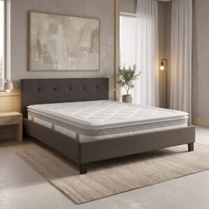Bed with mattress Mago-Utopia Argos The Classic anthracite fabric 150x200cm