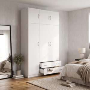 200 002080 1 Three door wardrobe with overhead storage Alvia Argos The Classic white 150x51x240cm