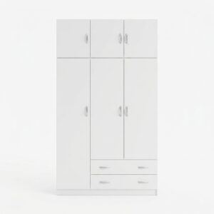 200 002080 3 Three door wardrobe with overhead storage Alvia Argos The Classic white 150x51x240cm