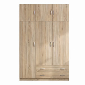 200 002081 3 Three door wardrobe with overhead storage Alvia Argos The Classic sonoma 150x51x240cm