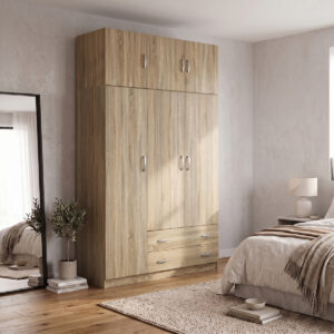 Three door wardrobe with overhead storage Alvia Argos The Classic sonoma 150x51x240cm