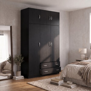 200 002082 1 Three door wardrobe with overhead storage Alvia Argos The Classic wenge 150x51x240cm