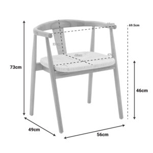 263 000062 1 Gernine armchair Argos The Classic black solid beech wood with rope 56x49x73cm