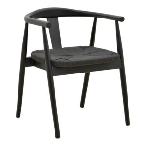 Gernine armchair Argos The Classic black solid beech wood with rope 56x49x73cm