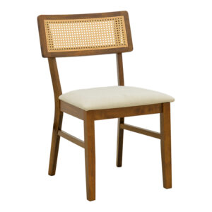 Chair Raffles Argos The Classic walnut rubberwood with pe rattan and ecru fabric 47x48x83.5cm