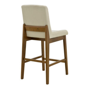 381 000026 1 Bar stool Dalby Argos The Classic walnut rubberwood and ecru fabric 50x45x102.5cm