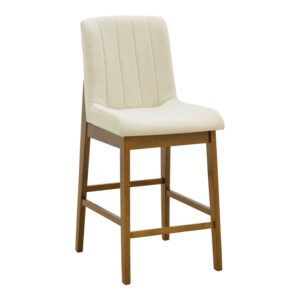 Bar stool Dalby Argos The Classic walnut rubberwood and ecru fabric 50x45x102.5cm