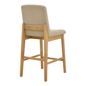 381 000027 1 Bar stool Dalby Argos The Classic sonoma rubberwood and beige fabric 50x45x102.5cm