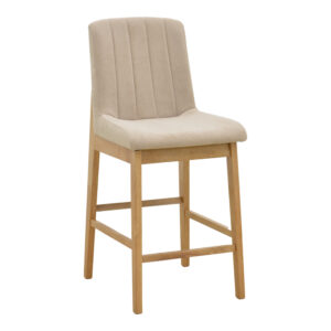Bar stool Dalby Argos The Classic sonoma rubberwood and beige fabric 50x45x102.5cm