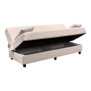 438 000002 3 Three seater sofabed Romina Argos The Classic with storege space brown fabric 180x75x85cm