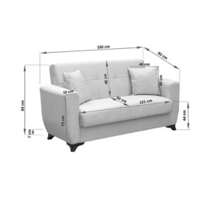 438 000020 3 Sofa Bed Modesto Argos The Classic two seater with storage space brown fabric 155x84x83cm