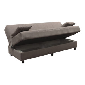 438 000021 3 Three seater sofabed Romina Argos The Classic with storege space dark grey fabric 180x75x85cm