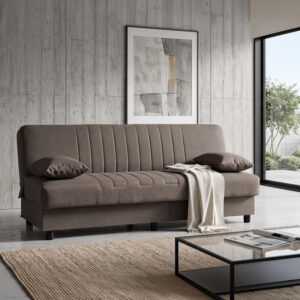 Three seater sofabed Romina Argos The Classic with storege space dark grey fabric 180x75x85cm