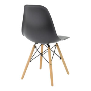 499 000002 1 Julita Argos The Classic chair black PP with wooden legs in natural finish 46x52x81cm