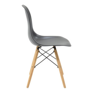 499 000002 2 Julita Argos The Classic chair black PP with wooden legs in natural finish 46x52x81cm