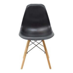 499 000002 3 Julita Argos The Classic chair black PP with wooden legs in natural finish 46x52x81cm