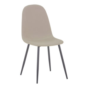 Chair Bella Argos The Classic ecru fabric with black metal leg 44x55x85cm