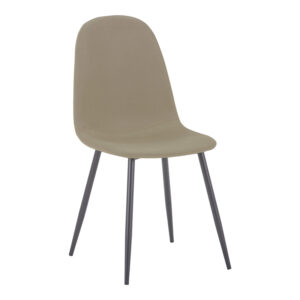 Chair Bella Argos The Classic olive green fabric with black metal leg 44x55x85cm
