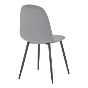 499 000020 1 Chair Bella Argos The Classic dark grey velvet fabric with black metal leg 44x55x85cm