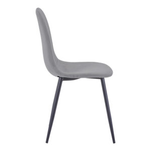 499 000020 2 Chair Bella Argos The Classic dark grey velvet fabric with black metal leg 44x55x85cm