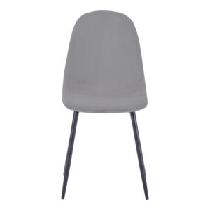 499 000020 3 Chair Bella Argos The Classic dark grey velvet fabric with black metal leg 44x55x85cm