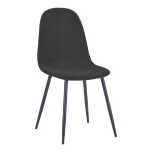 Chair Bella Argos The Classic black velvet fabric with black metal leg 44x55x85cm