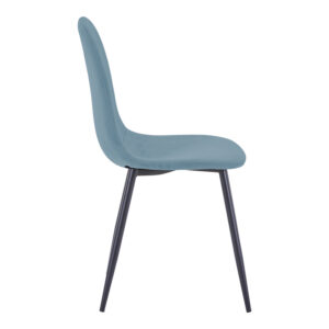 499 000024 2 Chair Bella Argos The Classic blue velvet fabric with black metal leg 44x55x85cm