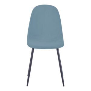 499 000024 3 Chair Bella Argos The Classic blue velvet fabric with black metal leg 44x55x85cm