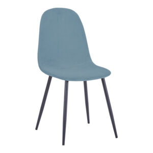 Chair Bella Argos The Classic blue velvet fabric with black metal leg 44x55x85cm