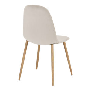 499 000025 1 Chair Bella Argos The Classic beige velvet fabric with natural color metal leg 44x55x85cm