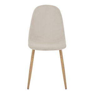499 000025 3 Chair Bella Argos The Classic beige velvet fabric with natural color metal leg 44x55x85cm