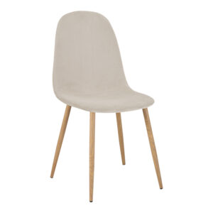 Chair Bella Argos The Classic beige velvet fabric with natural color metal leg 44x55x85cm