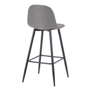 499 000027 1 Middle height bar stool Bella Argos The Classic grey fabric with black metal leg 41.5x49x98cm