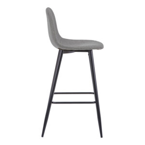 499 000027 2 Middle height bar stool Bella Argos The Classic grey fabric with black metal leg 41.5x49x98cm