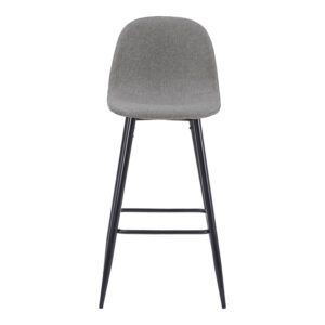 499 000027 3 Middle height bar stool Bella Argos The Classic grey fabric with black metal leg 41.5x49x98cm