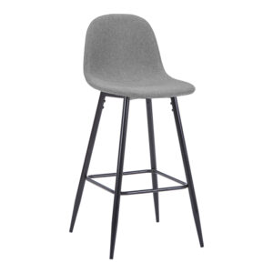 Middle height bar stool Bella Argos The Classic grey fabric with black metal leg 41.5x49x98cm