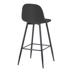 499 000028 1 Middle height bar stool Bella Argos The Classic anthracite fabric with black metal leg 41.5x49x98cm