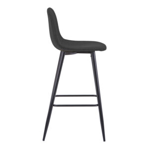 499 000028 2 Middle height bar stool Bella Argos The Classic anthracite fabric with black metal leg 41.5x49x98cm