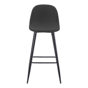 499 000028 3 Middle height bar stool Bella Argos The Classic anthracite fabric with black metal leg 41.5x49x98cm