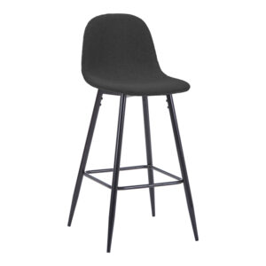 Middle height bar stool Bella Argos The Classic anthracite fabric with black metal leg 41.5x49x98cm