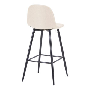 499 000029 1 Middle height bar stool Bella Argos The Classic ecru fabric with black metal leg 41.5x49x98cm